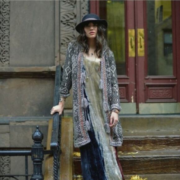 Free People Kai Pom Tapestry XS Cardigan Sweater - Picture 6 of 14